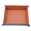 Creative Folding Tray PU Leather Valet Trinket Collapsible Phone Key Wallet Coin Desktop Storage Sundries Box Bins Accessories 3