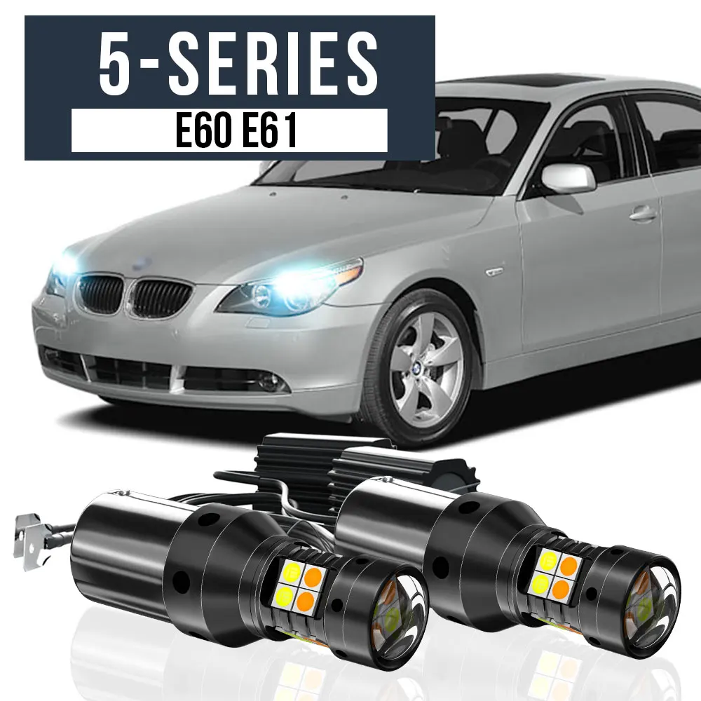 2xLEDDualModeTurnSignalDaytimeRunningLightBlubDRLCanbusAccessoriesForBMW5.jpg