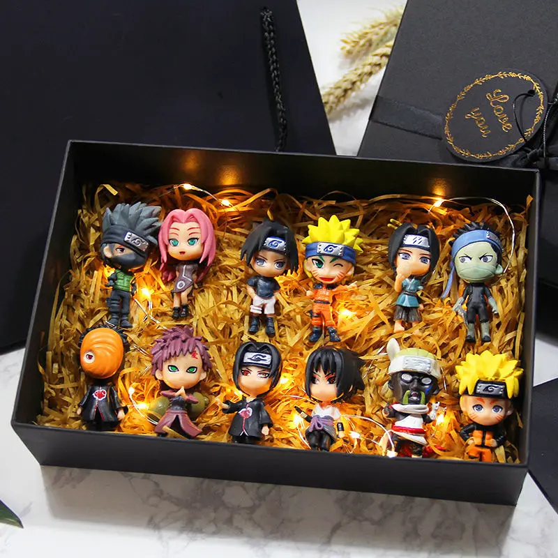 30 Figurinhas Anime Naruto Sasuke Uchiha Akatsuki 8cm