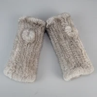 Lady Winter Real Mink Fur Gloves Hand Knitted Real Mink Fur Fingerless Gloves Women Warm Strong Elastic Real Mink Fur Mittens - Image 3
