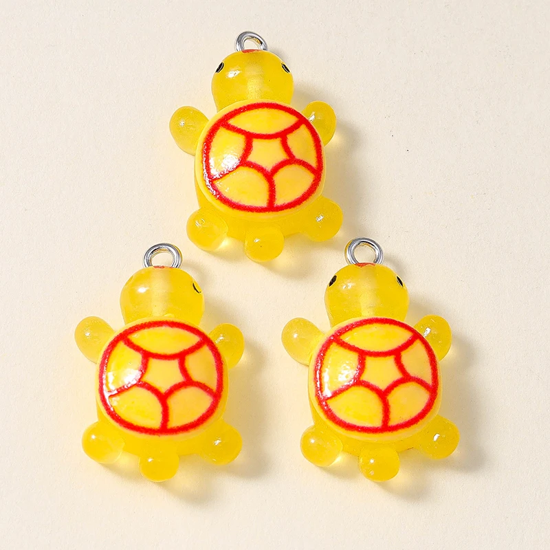 Leslie 5er-Set große Harz-Schildkröten-Anhänger, niedliche Cartoon-Schildkröten-Charms, Meerestier-Schlüsselanhänger, Halsketten-Anhänger, DIY-Schmuckzubehör – Detail 13