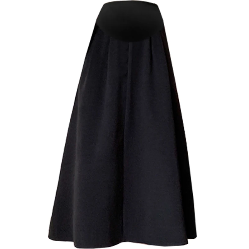 Black Coffee Fashion Maternity Belly Skirts High Waist Pregnancy Empired Skirts Long Loose Pregnant Woman A-Line Umbrella Skirt