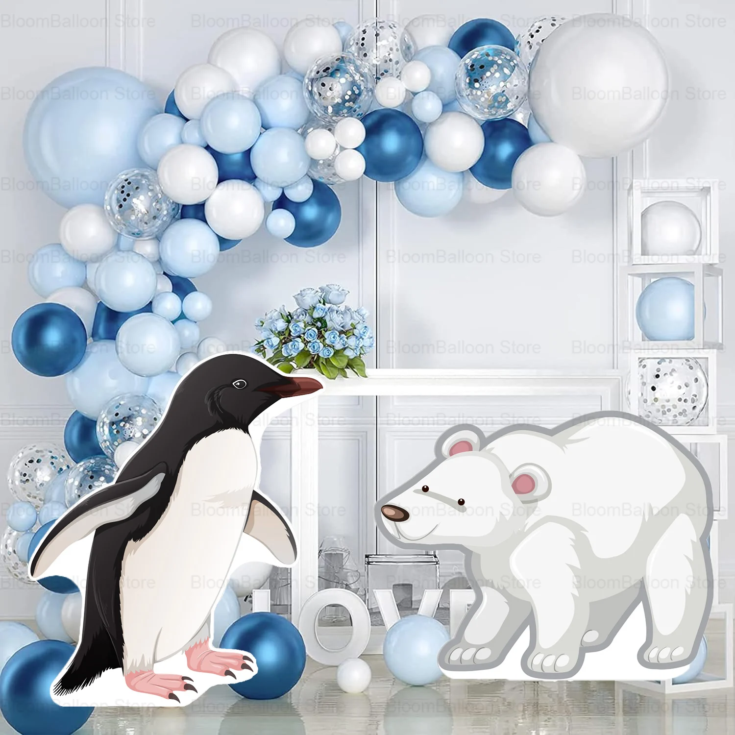 12 Pcs Arctic Animals Honeycomb Centerpieces - Penguin, Polar Bear Decor For Winter Birthday, Baby Shower, Party Table - View #9