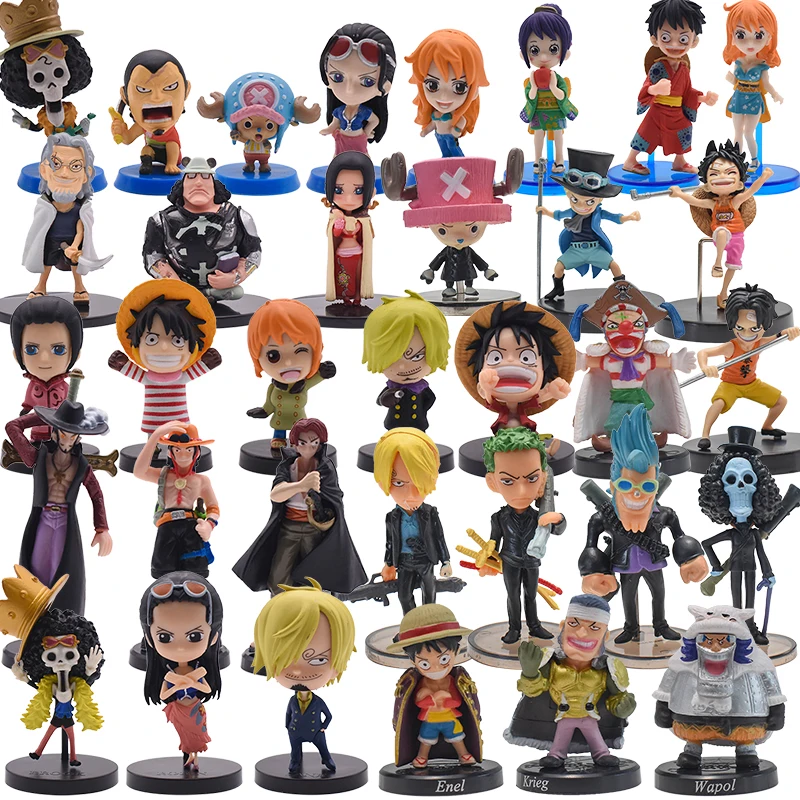 

One Piece Anime Figure Toy Set Luffy Sanji Nami Chopper Zoro PVC Action Figures Collectible Model Dolls Full Set For Gifts