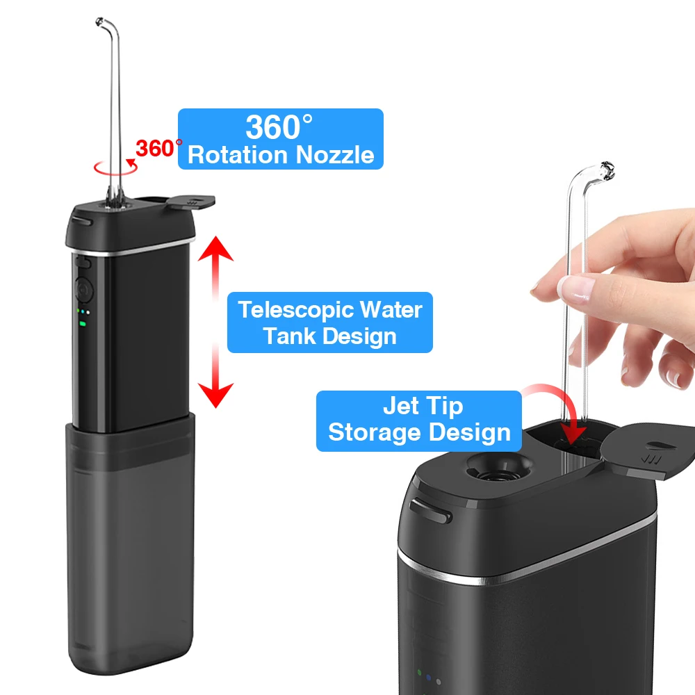 Portable Water Flosser Dental Irrigator Travel Pick Toothpicks 4pcs Jet Dentistry Floss Mouth Washing Machine Water Thread Teeth