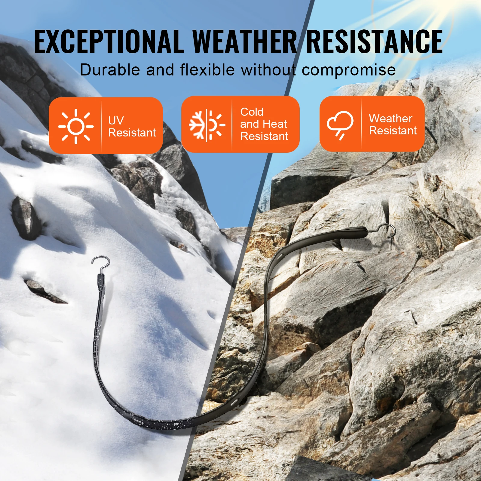 SucceBuy 4pcs Stretch Elastic Bungee Cords with Steel S-Hooks Flat Bikes Rope Tie Car Luggage Roof Rack Cargo Trucks Straps