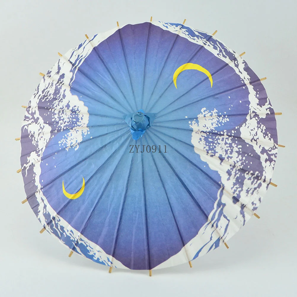 *Japanese Style Paper Umbrella Mini Decorative Umbrella Dancing Prop Wedding Party Decor (Random Color)