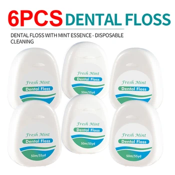 Rolo de fio dental de hortelã, 6/3/1 peças, caixa branca, ferramentas de limpeza oral, vara de fio dental, conjunto doméstico adulto, escova interdental de limpeza 1