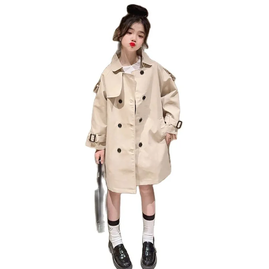 

MODX Girls Windbreaker Solid Color Girls Jacket Coats Casual Style Children Coats Spring Autumn Clothing Girl 6 8 10 12 14