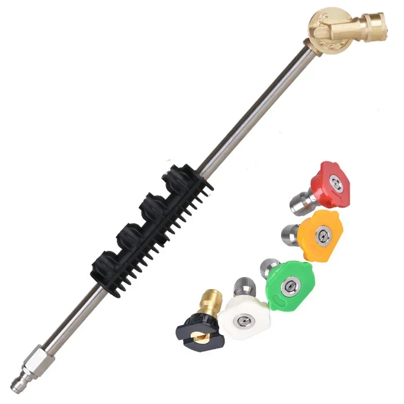 

Pressure Washer Extension Wand with 270 Degree Pivoting Coupler Adapter and 5 Angle Quick Connect Nozzles