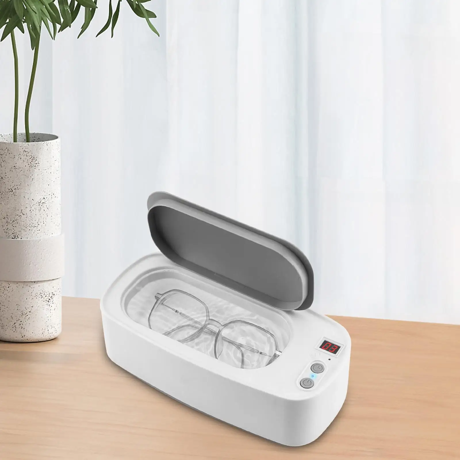 

Ultrasonic Cleaner 15W 360 Degree Cleaning Convenient Efficient Cleaning Eyeglasses Cleaning Machine for Jewelry Watches Brushes