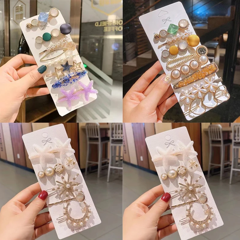 

1 Set/6 Pieces New Hair Clips Korean Fashion Duckbill Clips Various Side Bang Hairpins Women's Girls Hair Accessories