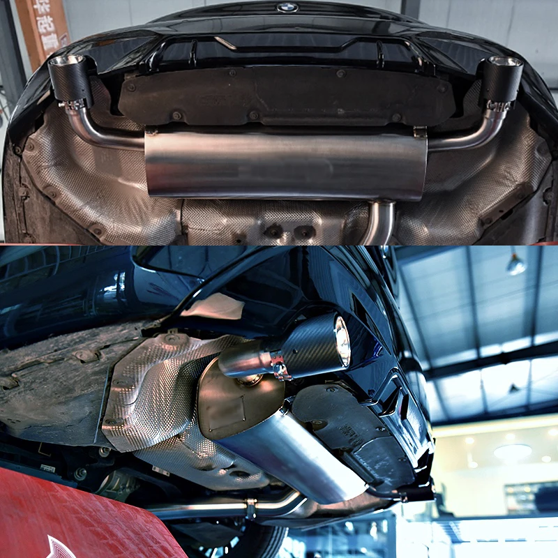 스테인리스 스틸 머플러 깍지 테일 엔드 배기 파이프, BMW 1, 2, 3, 4, 5, 6 시리즈용, 광택 모델, 트루 카본 파이버, 1 개