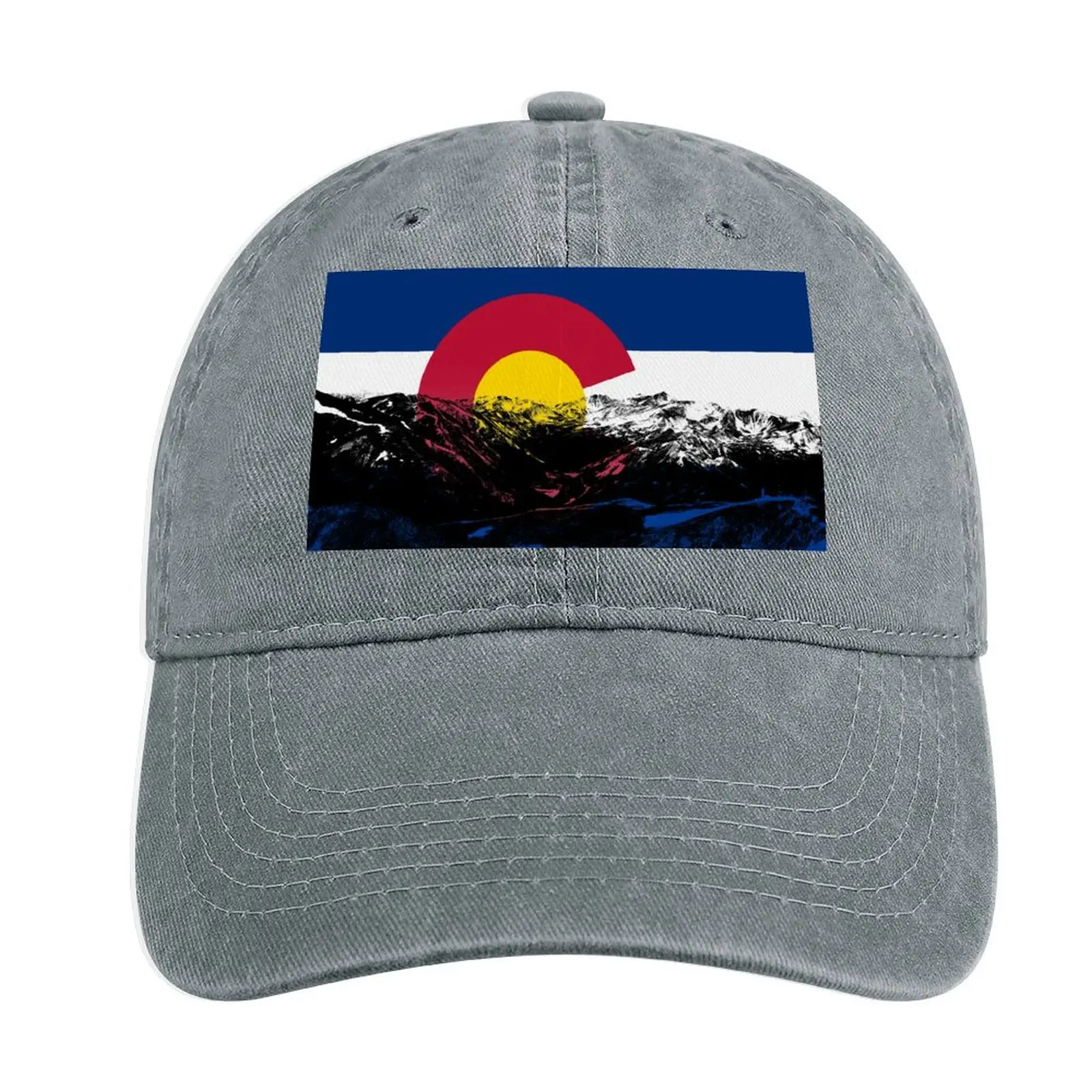 

Colorado State Flag with Mountains Cowboy Hat Golf Hat Man party hats Anime Hat Golf Hat Men Women'S