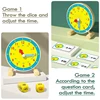 Wooden Clock Dice Montessori Math Toys Time Activity Set Time Matching Puzzle Preschool Tactile Learning Clock Educational Toys 4