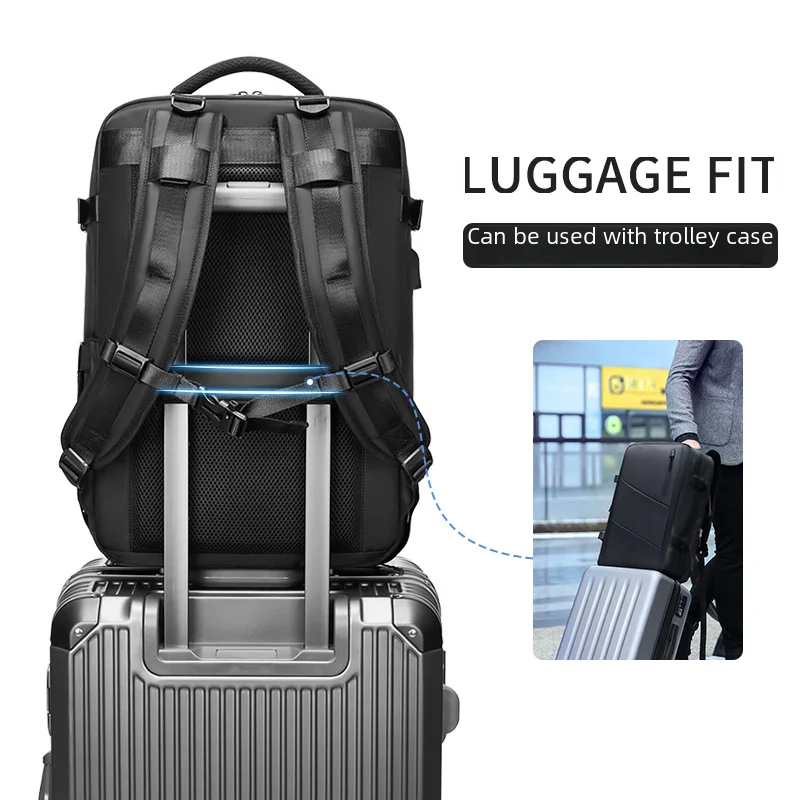 Woman travel backpack,waterproof 16 inch business laptop backpack with shoe bag hidden USB charging port hiking camping backpack