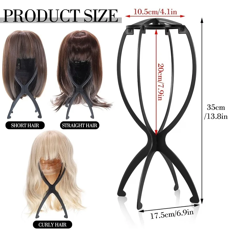 Collapsible Wig and Hat Display Stand - Durable Travel-Friendly Styling Holder