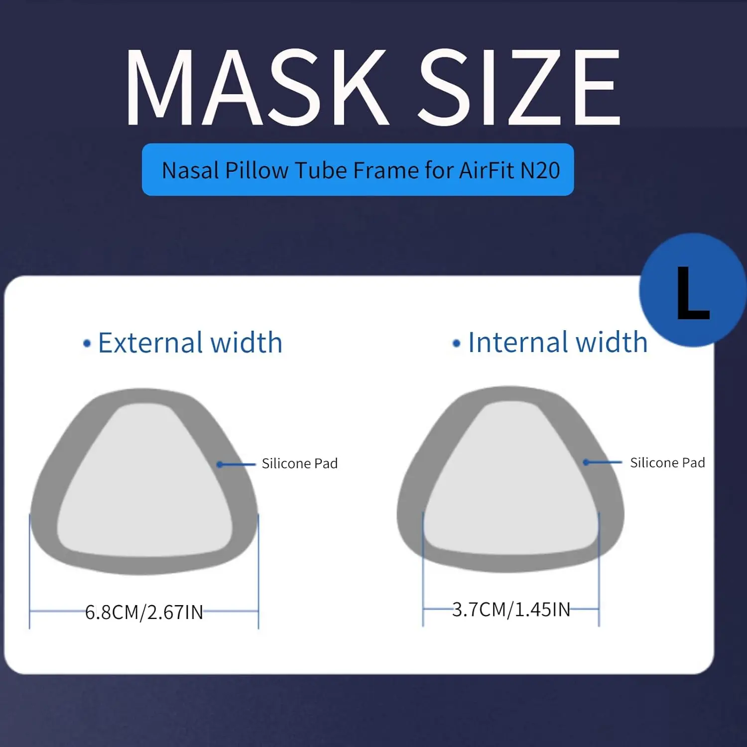 Description Picture 2 of itemResmed AirFit N20 Nasal mask for CPAP Upgrade Reuse Frame Elbow Assembly Kit with Headgear, Frame, Tube and Cushion for N20,