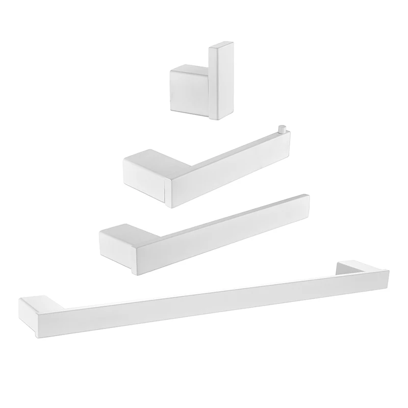 SANLUOIS Bathroom Accessories Hardware Set Wall Shelf Toilet Roll Paper Holder Robe Hook Single Towel Bar Rack Ring Toilet Paper Holder Bathroom Hardware Set