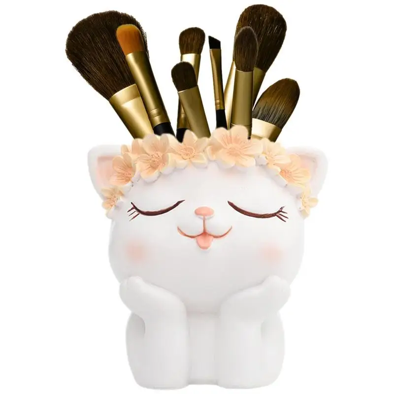 

Flower Pots Unique Animal Flower Pot For Indoor Resin Craft Resin Head Planter Pen Pencil Brush Holder Pot Home Decoration