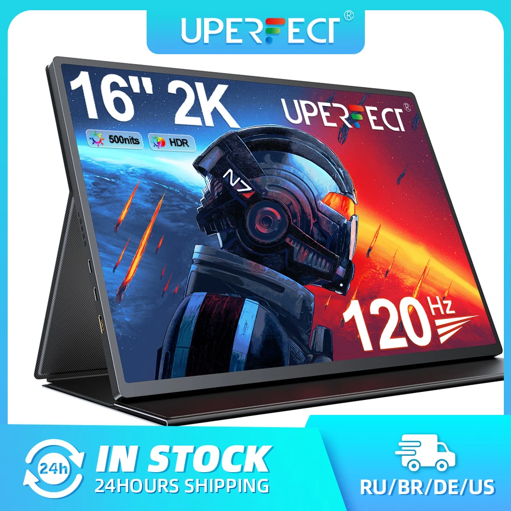 

UPERFECT Uplays C2 120hz Gaming Portable Monitor 16inch 100%sRGB 500Cd/m² IPS Screen HDMI Type C Display for PC Laptop Mac phone