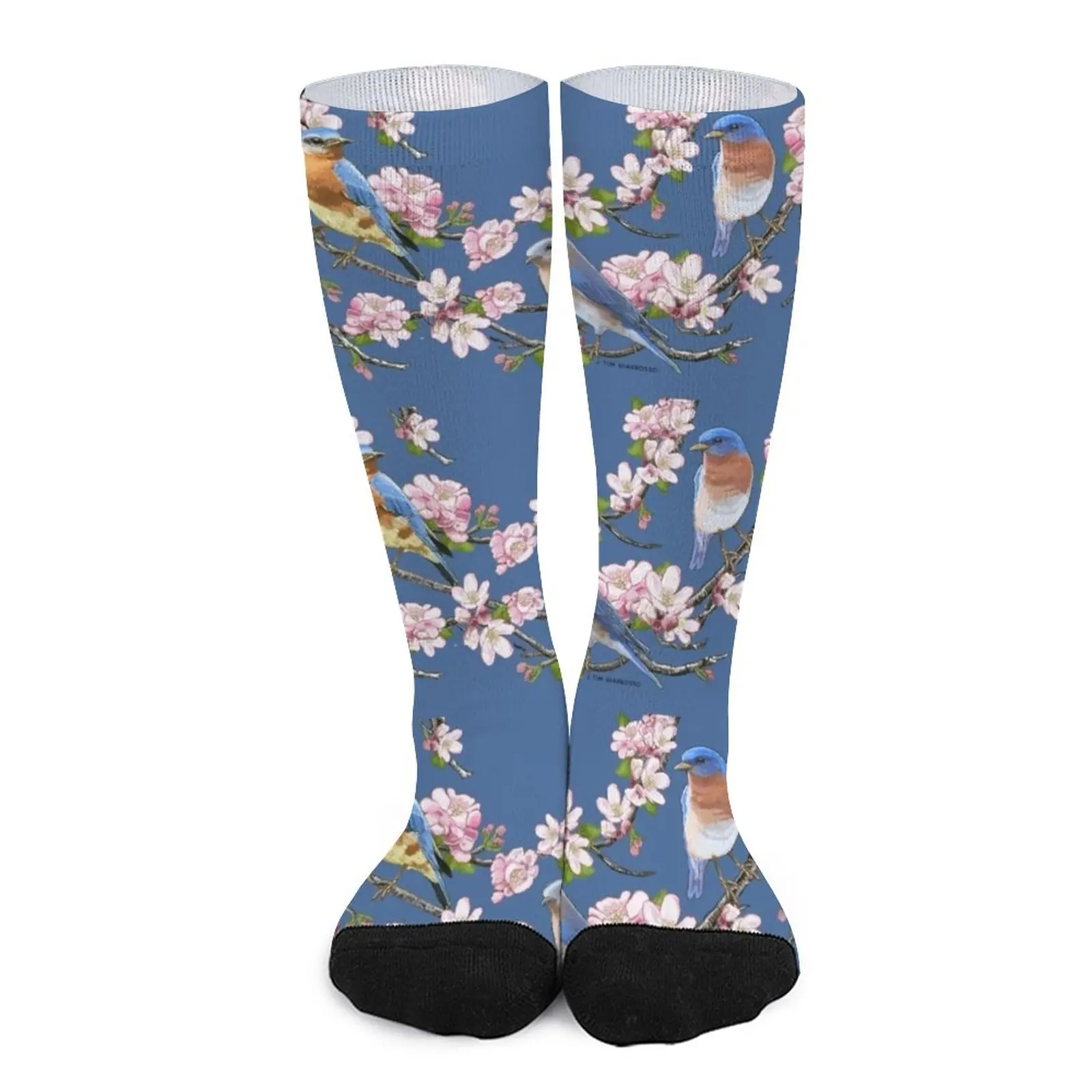 apple juice box socks short socks funny gift socks woman men s Bluebirds & Apple Blossoms Socks socks designer brand Lots sock men