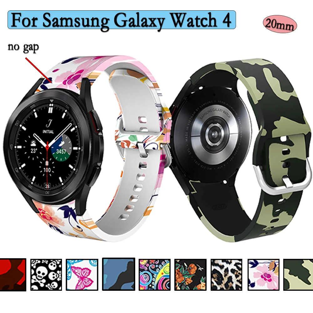 

Print Strap For Samsung Galaxy Watch 4 40/44mm Silicone Watchband For Watch 4 Classic Replacement Bracelet wristband