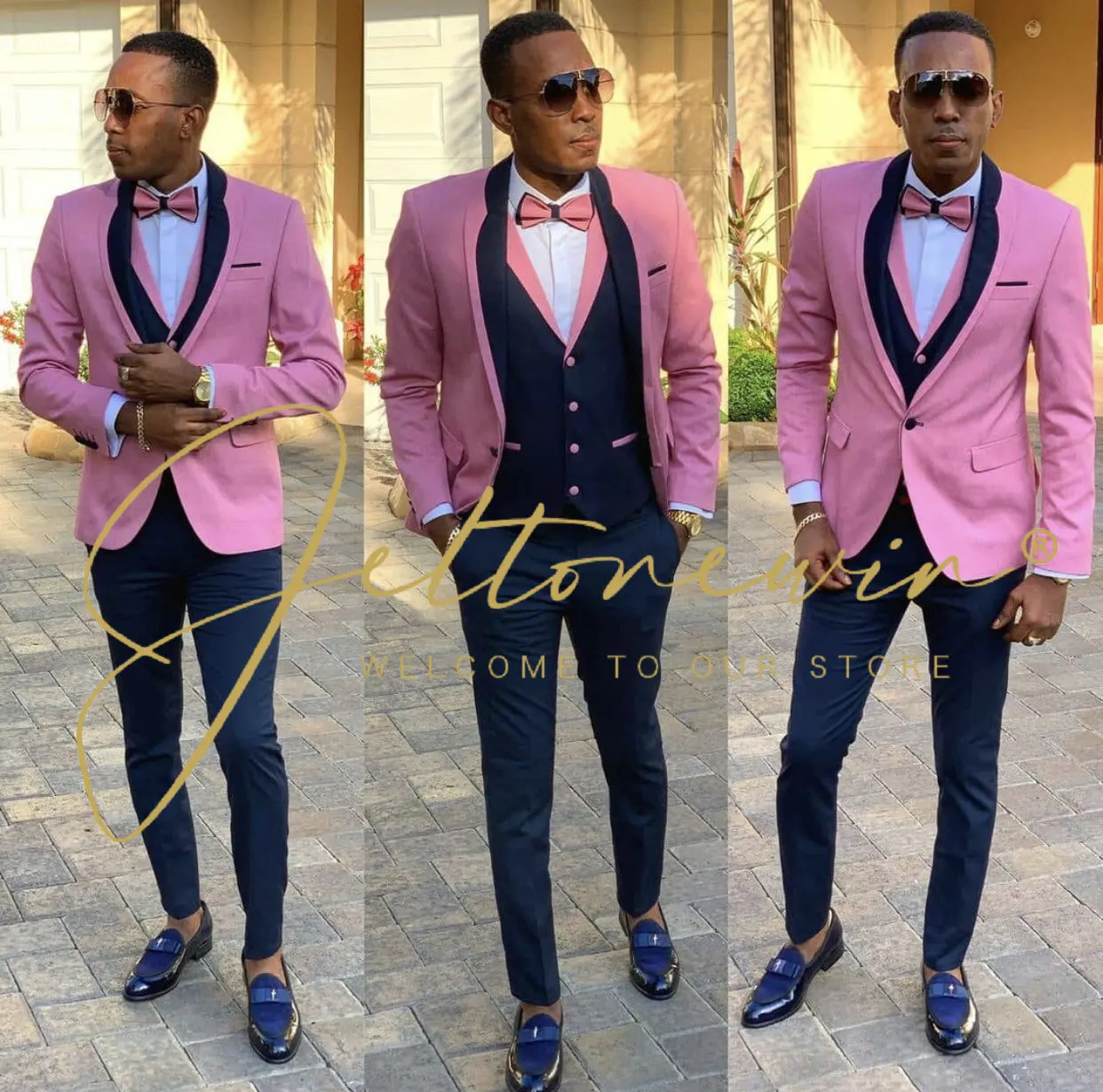 

Groom Tuxedos Blazer Vest Pants 3 Pieces Set Suits Wedding For Men Slim Fit Costume Homme Mariage 2022 Terno Masculino Terno