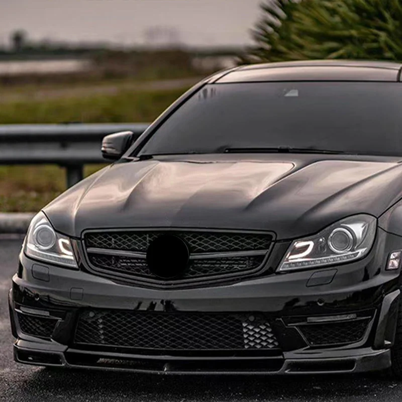 탄소 섬유 프론트 범퍼 립 스플리터, V 스타일 바디 키트, 메르세데스 벤츠 AMG W204 C63 2012-2014 에 적합