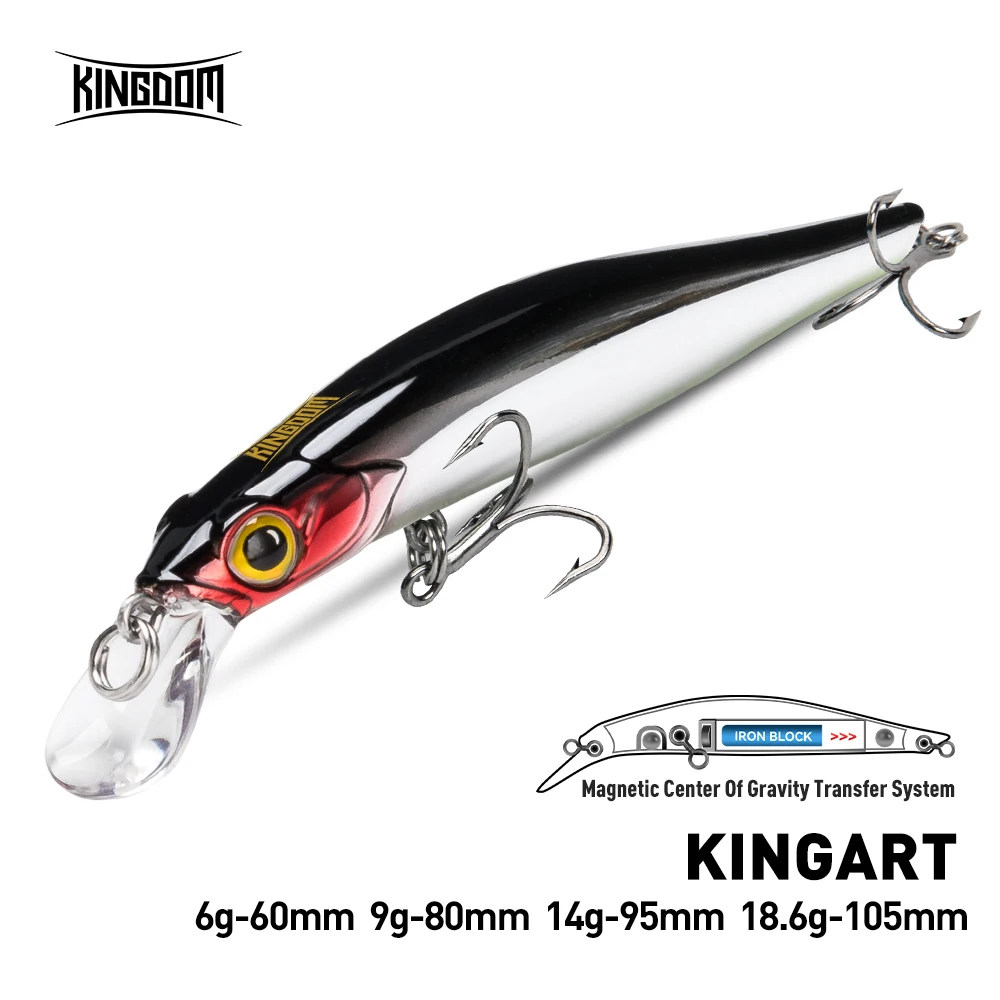 Leurre dur Kingdom Sinking Minnow - Crankbait coulant pour bar et truite de mer avec bonne action