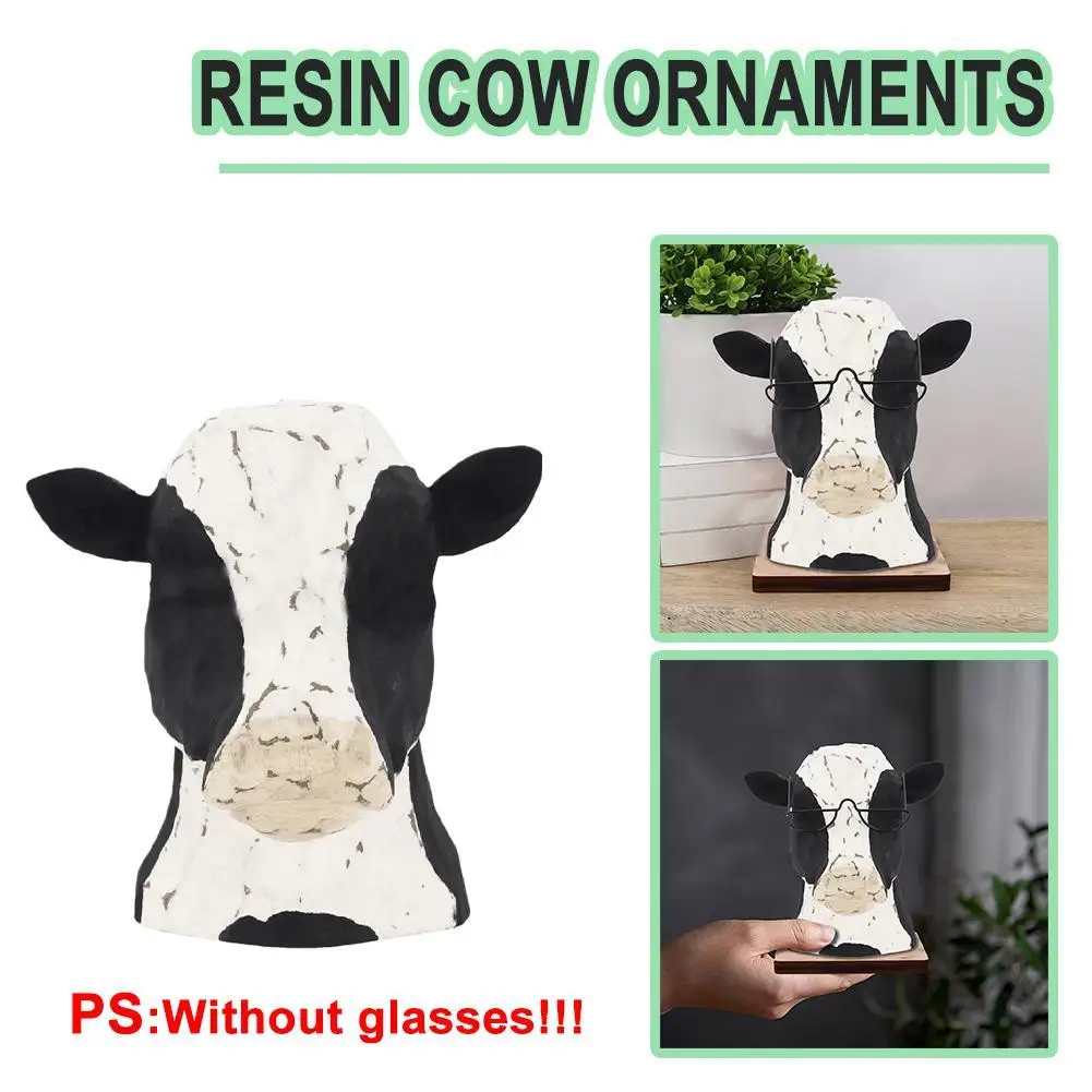 Personality Hobby Lobby Decorative Cow Head Wearing Or Table Desk Snowman Beach Ornament Up Bedside Bath Light Glasses Fram B5W4