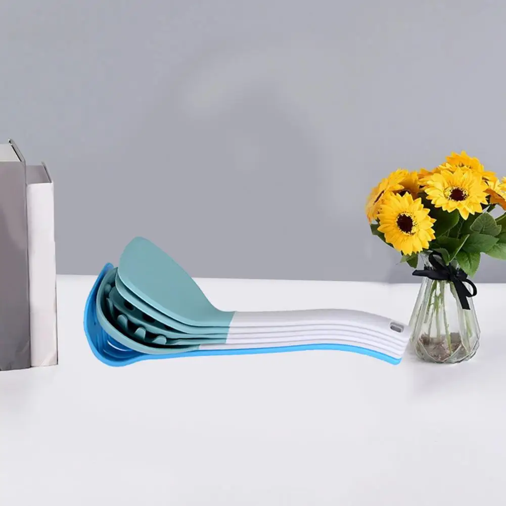 Stowable Silicone Suit Multi-purpose Kitchen Gadgets Versatile Silicone Kitchen Utensils Set 6-piece Combo with Storable