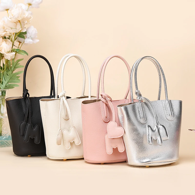 Fashion Genuine Leather Crossbody Bag Women's Shoulder Bag Women's Handbag Commuter Bucket