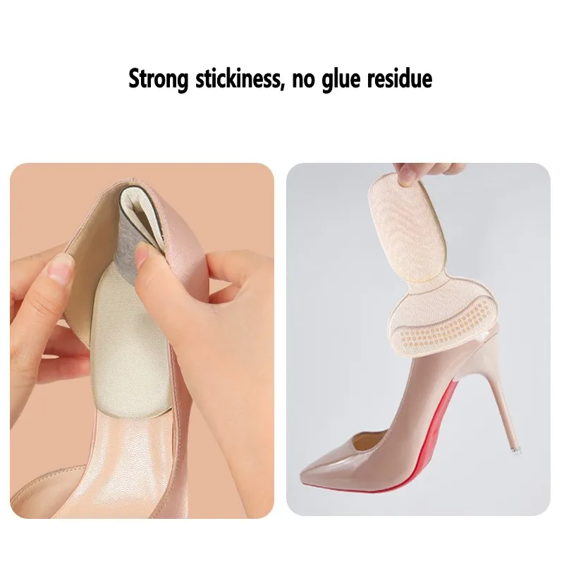 Relieve Pressure Pain Shoes Pad 2-in-1 Heel Sticker for Women Men Wear-resistant Foot Insole High Heels Padding Sock Cushion