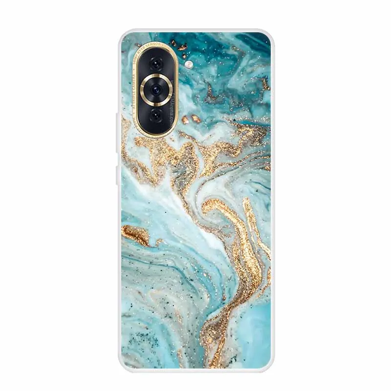 Huawei Nova 10 Pro Clear Marble Soft TPU Silicone Back Cover – Elegant Protective Case