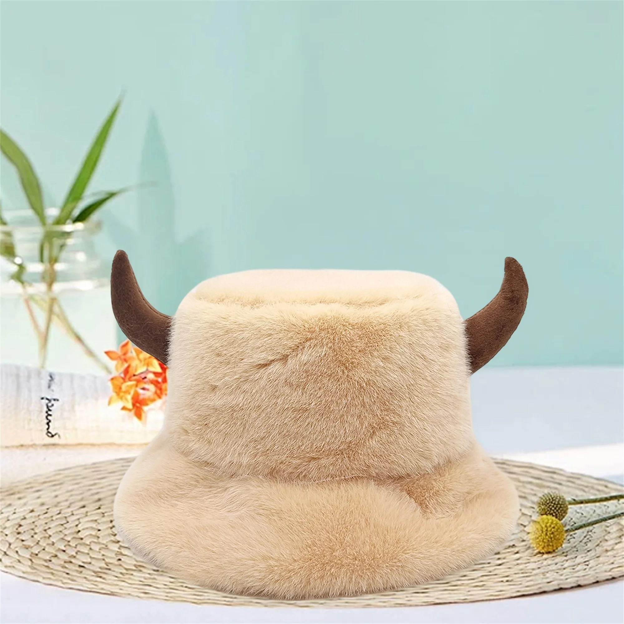 Warm Faux Fur Bucket Hats for Unisex Stylish Winter Headwear with Ear Flaps for Outdoor Activities and Festivals