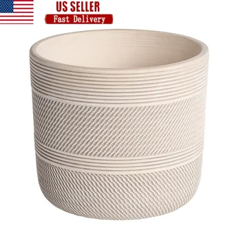 Grooved Ceramic Planter Pot 1