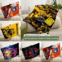T-TransformersS Bumblebee Printed Blanket Picnic Blankets Warm Blanket Soft and Comfortable Blanket Home Travel Birthday Gift 1