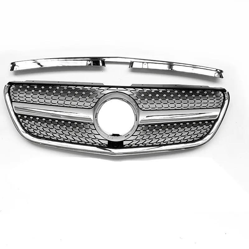 

Radiator Grilles For Mercedes Benz V Vito 2016-2020 Front Double Kidney Hood Gloss Black Carbon Fiber ABS Plasstic