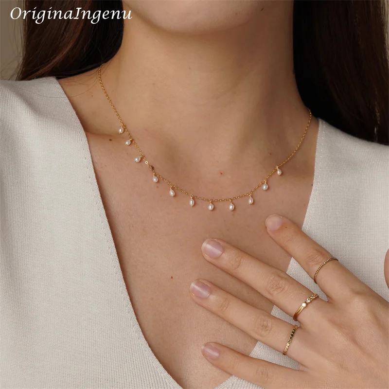 Lot De 2 Colliers Fantaisie Perles Bois Dorées - 94 Grammes, Style Ras De Cou, Occasion