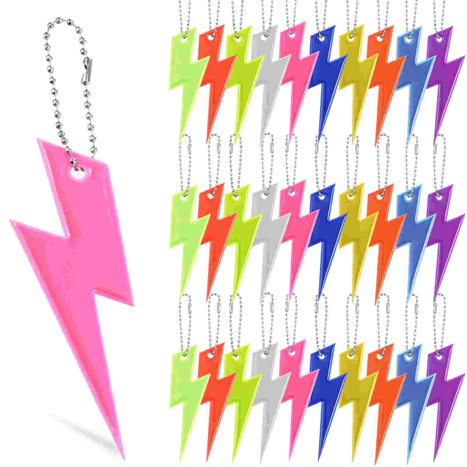 

30 Pcs Reflective Pendants Safety Reflector Pendants Reflector Charms Backpack Pendant Party Favors