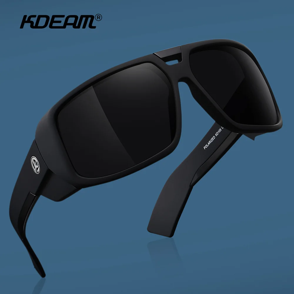 KDEAM 2026 Trendiges Design Großrahmige Polarisierte Sonnenbrille Neue Outdoor Winddichte Fahrbrille Angelbrille mit Metallscharnieren