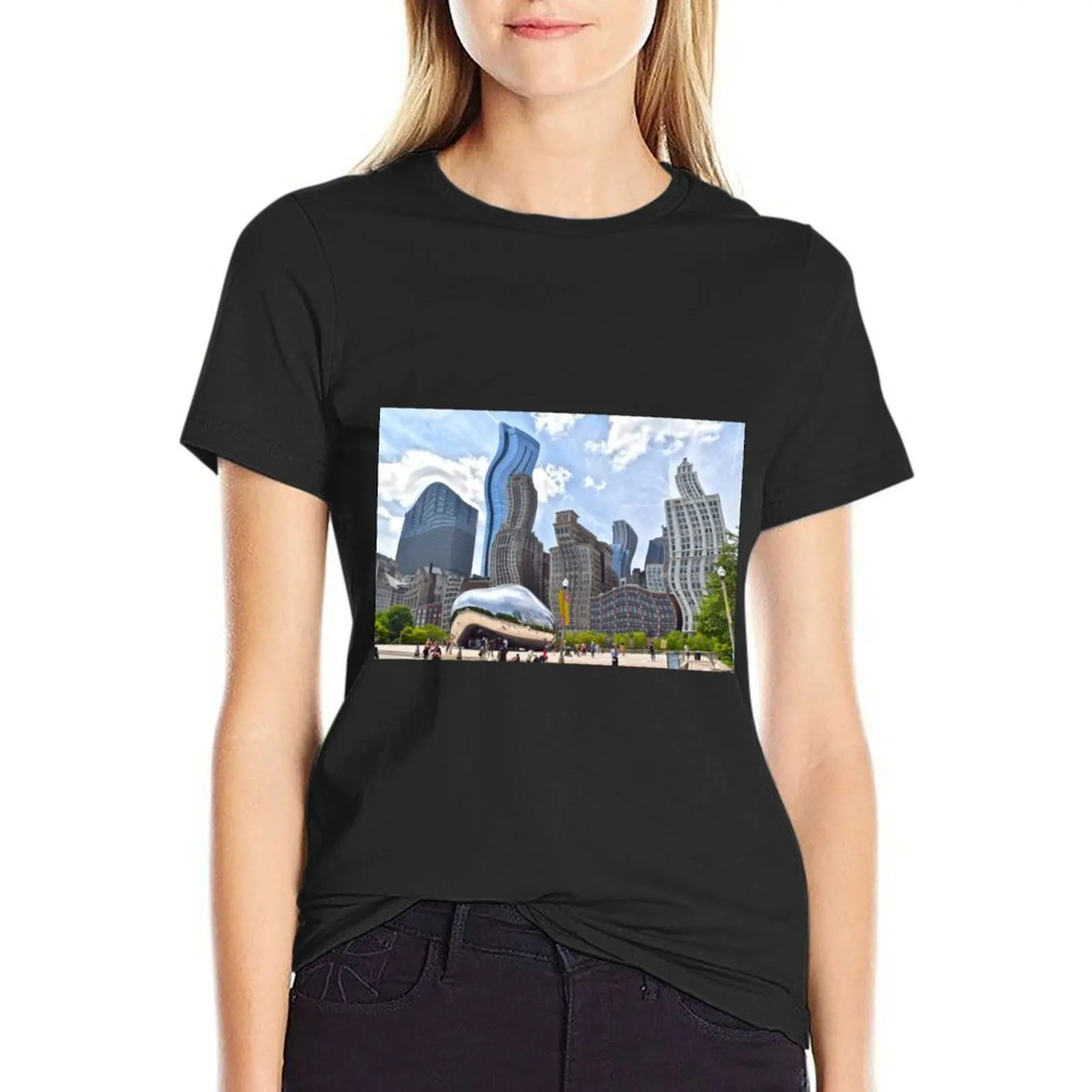 

Millenium Park T-Shirt vintage clothes funny cotton t shirts Women