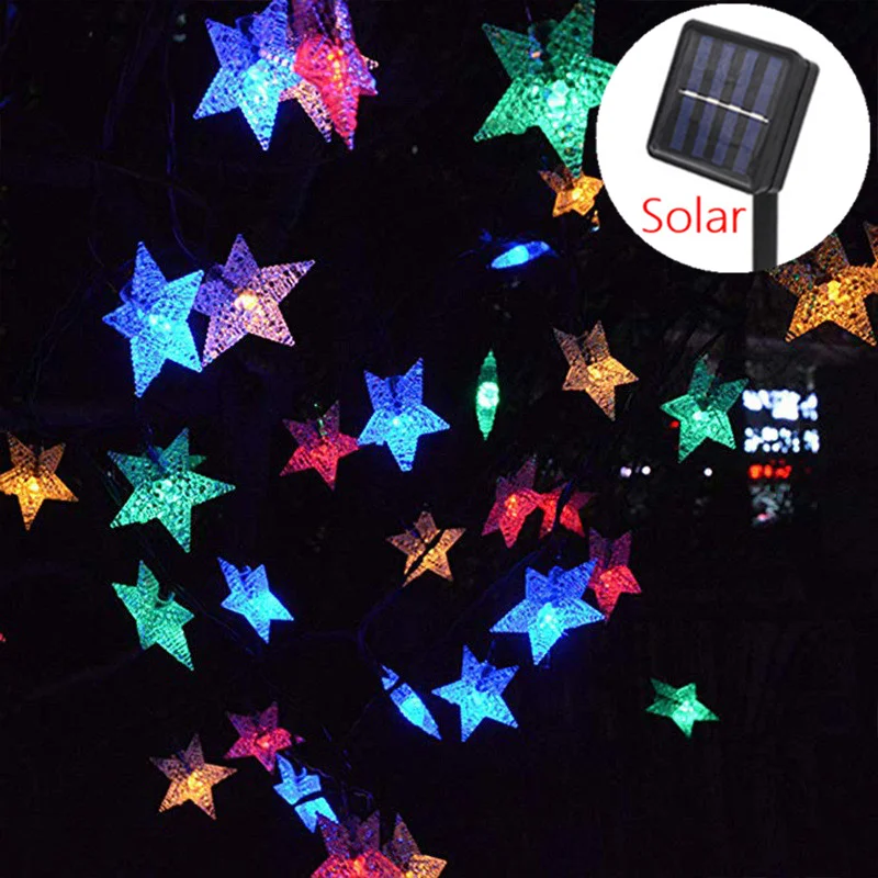 Solar-Powered Waterproof LED Fairy String Lights