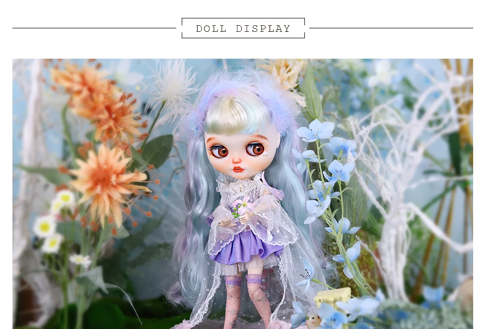 Neo Blythe Doll Classic Net Dress with Headband & Stockings 1