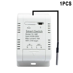 WiFi Smart Thermostat Switch with Temperature & Humidity Monitoring, 10A 2000W Capacity (Temperature Switch)