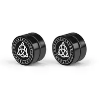 Black Punk Magnet Clip/Stud Earrings For Women Men Boy New Fashion Geometry Stainless Steel Jewelry Accessories Earrings 2