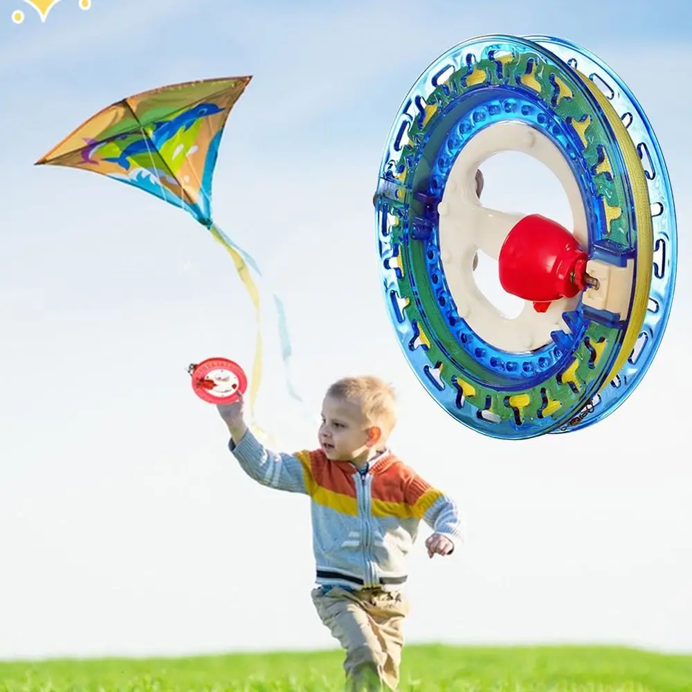 Flying Handle Tool Kite Reel Winder Fire Wheel String Spool with String 18/20/22cm Come with Lock Kite Line Winder String 4