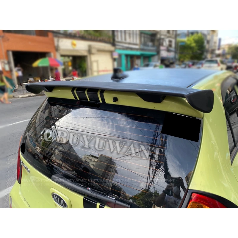 

High Quality ABS Material For Kia Picanto/Morning Spoiler Carbon Fiber Look Hatchback Roof Rear Wing Body Kit Accessories