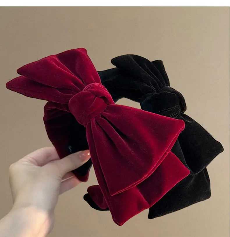 1 Stück großes Samt-Haarband mit Schleife für Partys im Herbst und Winter oder den täglichen Gebrauch. Stilvoller Prinzessinnen-Haarschmuck und ein tolles Geschenk für Frauen – Detail 13